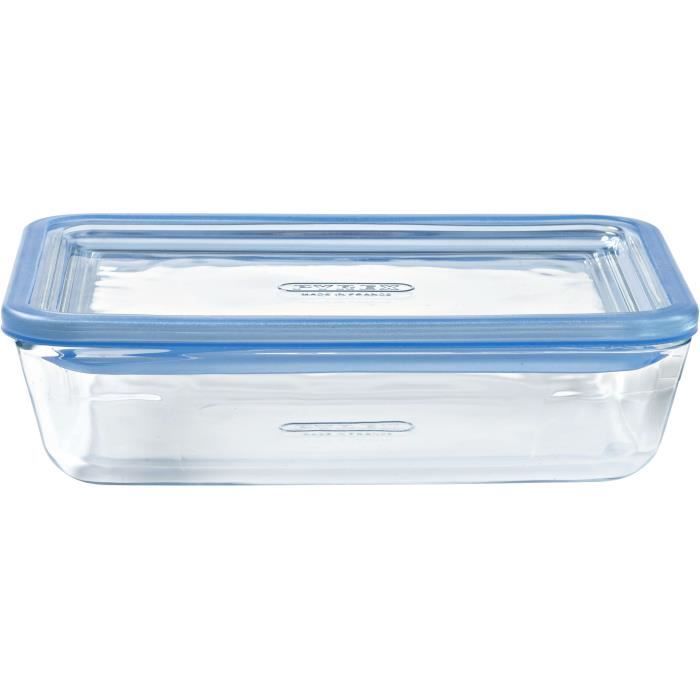 Lot de 3 Boîtes de conservation avec couvercle - PYREX - Zero Plastic - Verre - Rectangulaire - 1,5 L