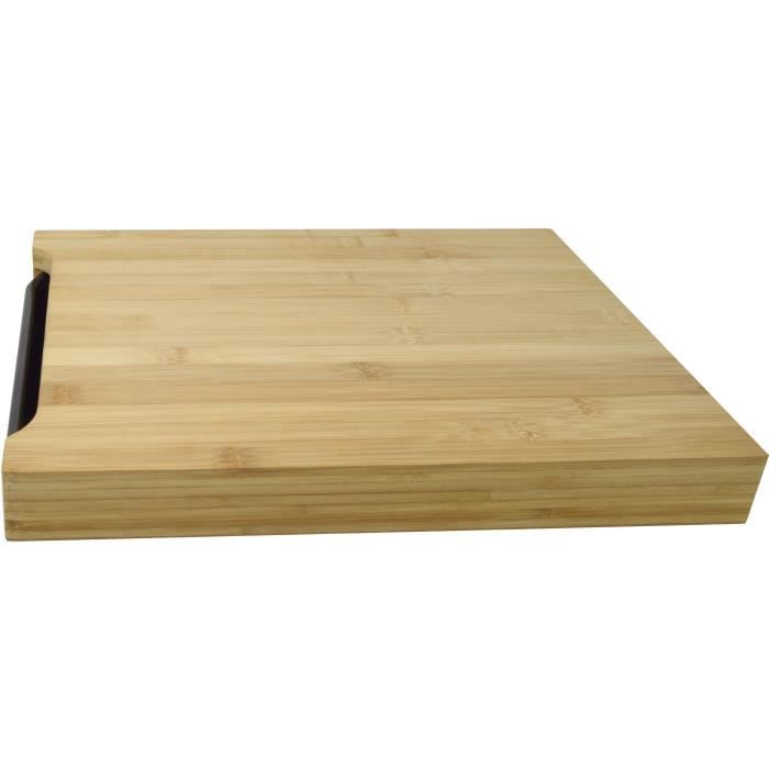 Planche a découper en bambou - JOCCA - Plateau en plastique - 36 x 27,5 x 4 cm - Naturel et noir