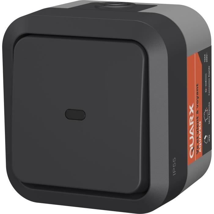 Interrupteur Va et vient - QUARX - Aqua Pro - Extérieur, voyant lumineux, IP55, 250V