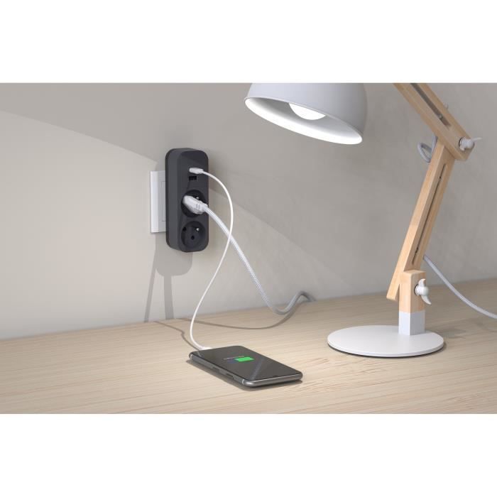 Biplite - QUARX - 2P 16A - Avec USB-A et USB-C, conforme NF