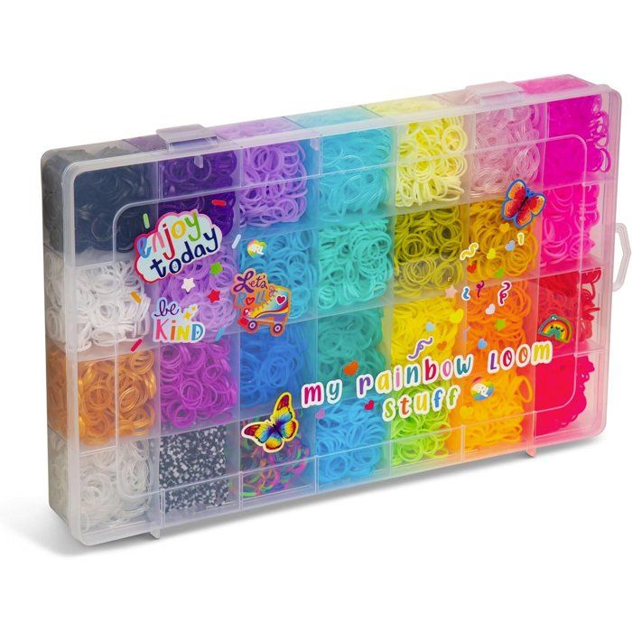 Kit créatif DIY bracelets élastiques - BANDAI - Rainbow Loom - Treasure Trove - 11 000 élastiques et accessoires