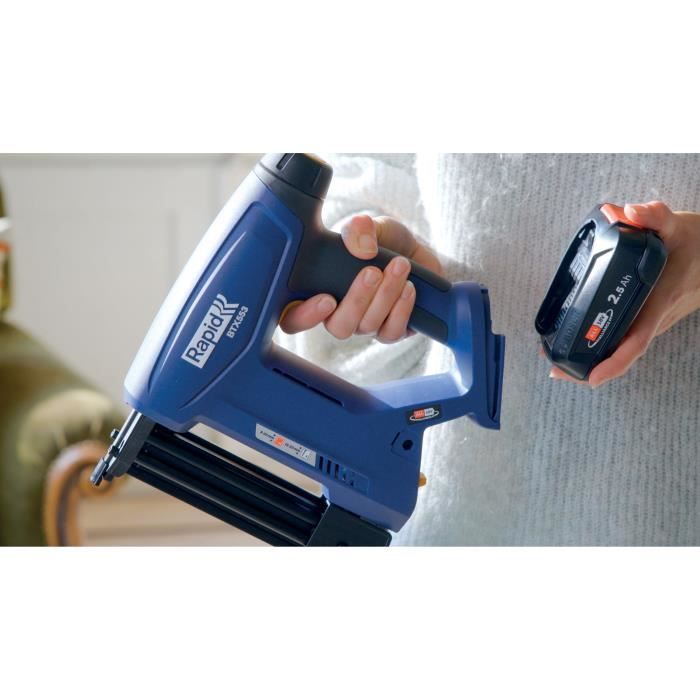 Agrafeuse électrique - RAPID - BTX553 - Batterie 18V - Pour agrafes et clous - Coffret (Boîte + batterie + chargeur) - (5001506)