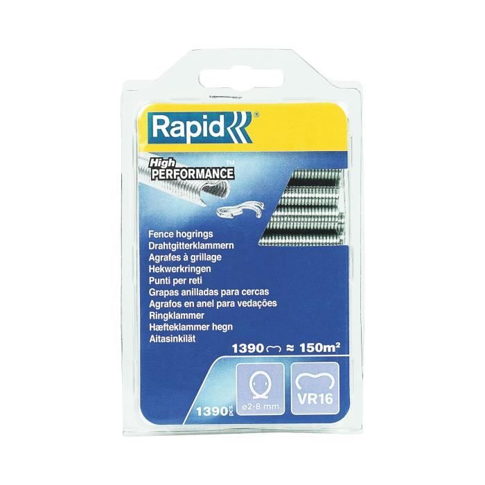 Agrafes grillage - RAPID - VR16 acier galvanisé - Pose de clôture - Blister 1390 - (40108799)