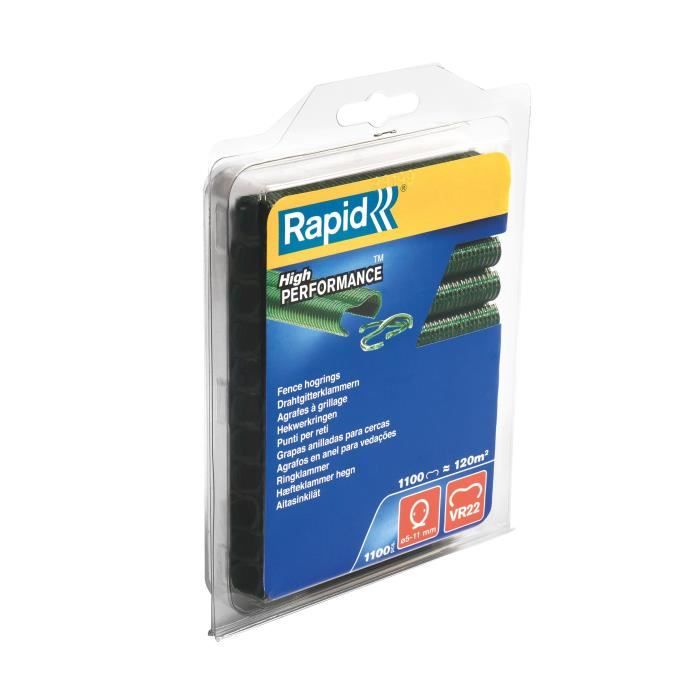 Agrafes grillage - RAPID - VR22 Vert - Blister 1100 - Pose de clôture - (40108807)