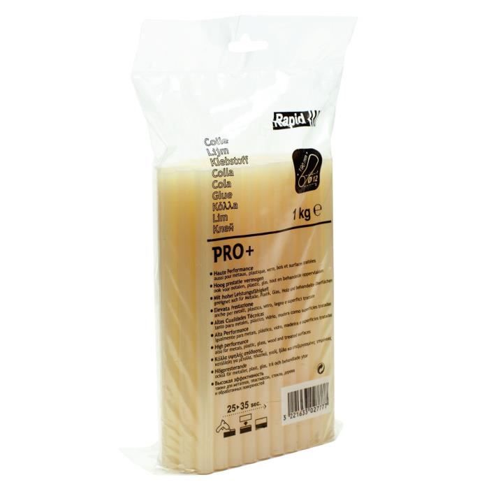 Bâton de colle PRO+ transparent 12 mm 1 kg - RAPID - 40302777