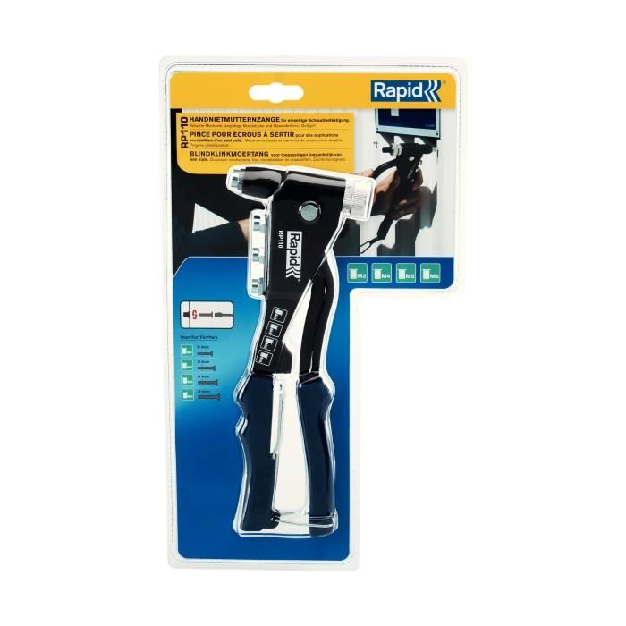 Pince écrous a sertir - RAPID - RP110 - M3/M4/M5/M6 - Aluminium trempé