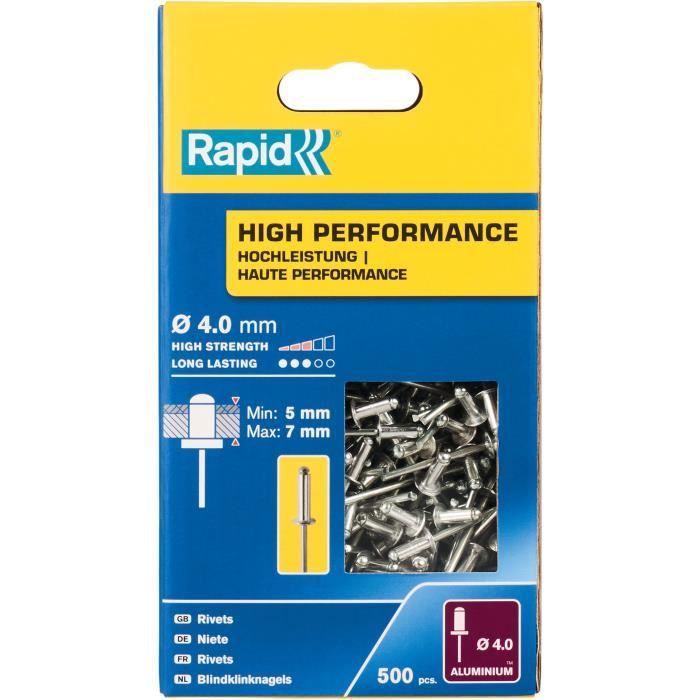 RAPID - Rivets - 4 x 10mm Alu ALU - Boite de 500