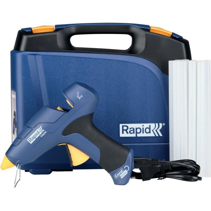 Pistolet a colle - RAPID - CG270 - Cordon amovible pour colle Ø12mm - Sans fil - Coffret Pistolet + colle 10 sticks - (5001445)