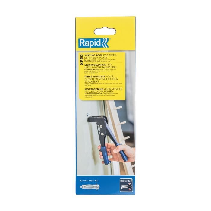 Pince a cheville - RAPID - XP20 - Fixation Murale Usage Fréquent - Pince a Expansion pour Chevilles M4/M5/M6 - Boîte (5001537)