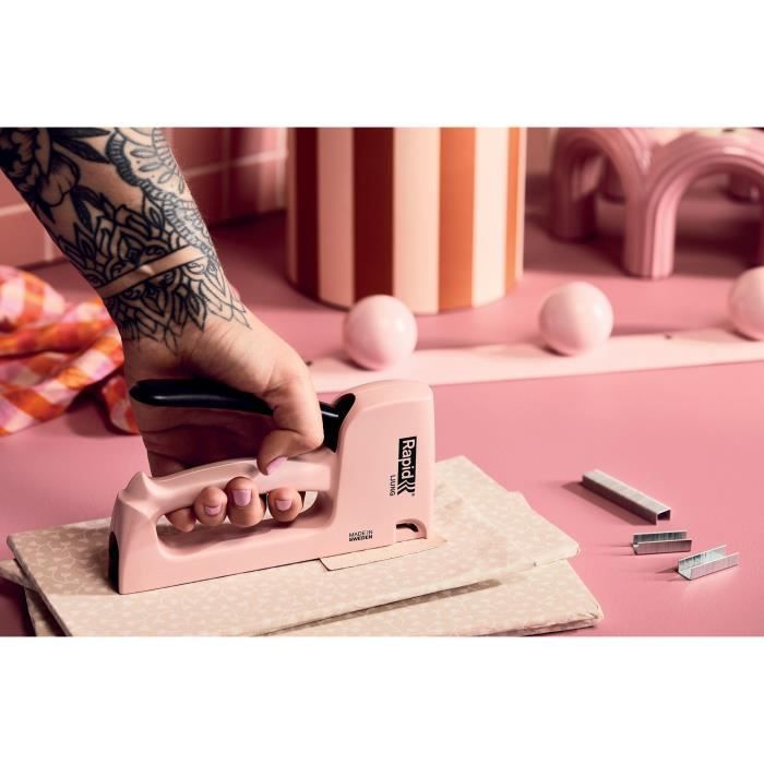 Agrafeuse manuelle éco-responsable Spirit of Sweden - RAPID - R53 - Pour agrafes n°53/4-10mm - Ljung (Rose Bruyere) - (5001616)