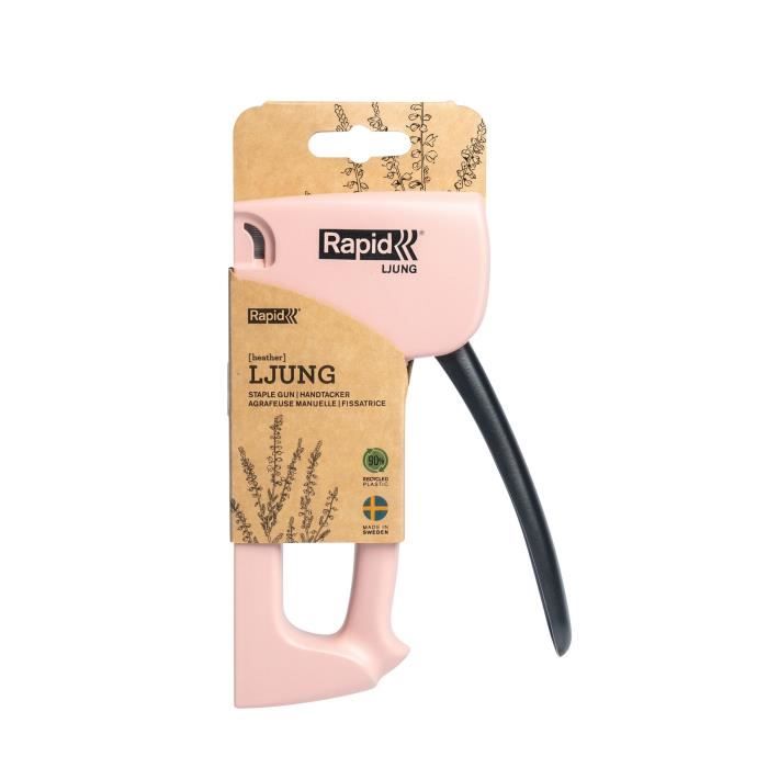Agrafeuse manuelle éco-responsable Spirit of Sweden - RAPID - R53 - Pour agrafes n°53/4-10mm - Ljung (Rose Bruyere) - (5001616)