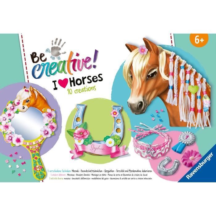 Ravensburger-Be Creative Cheval–kit Multi-activités Horses–10 créations–Activité détente et créative–Des 7 ans–238751