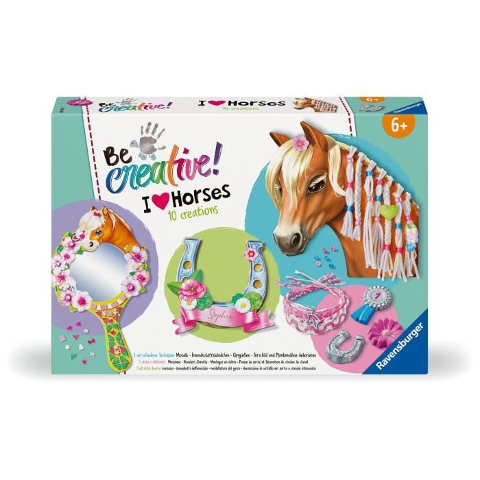 Ravensburger-Be Creative Cheval–kit Multi-activités Horses–10 créations–Activité détente et créative–Des 7 ans–238751