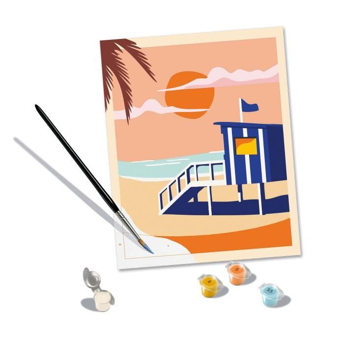CreArt 24x30 cm Beach Cottage, Adulte, Peinture par numéros, 23896, Ravensburger