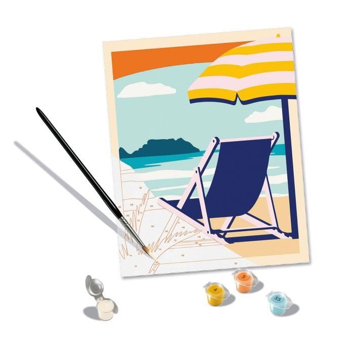 CreArt 24x30 cm Relax at the Beach, Adulte, Peinture par numéros, 23897, Ravensburger