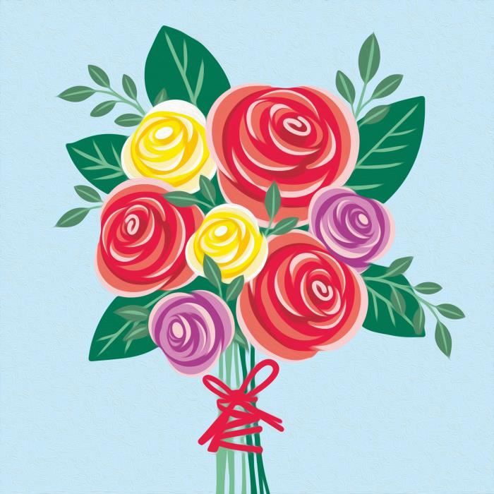 CreArt 20x20 cm Bouquet de roses, Loisir créatif, Adulte, Peinture par numéros, 25520, Ravensburger
