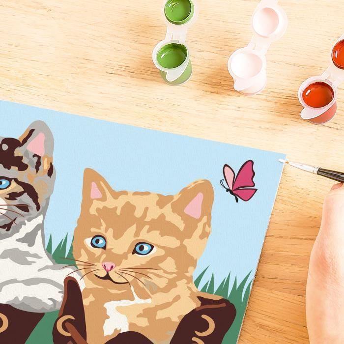 CreArt Kids 18x24cm, Numéro d'Art, Chatons et Chaussures, Kit de peinture par numéros Numéro d'Art, Des 7 ans, 25528, Ravensburger