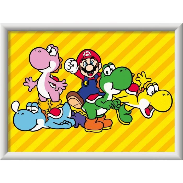 CreArt Kids 18x24cm Super Mario, Kit de peinture par numéros Numéro d'Art, Des 7 ans, 25529, Ravensburger