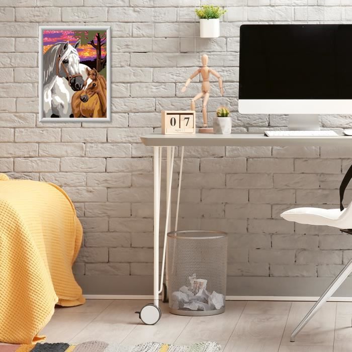 CreArt Kids 18x24cm Chevaux au coucher du soleil, Kit de peinture par numéros Numéro d'Art, Des 9 ans, 25809, Ravensburger