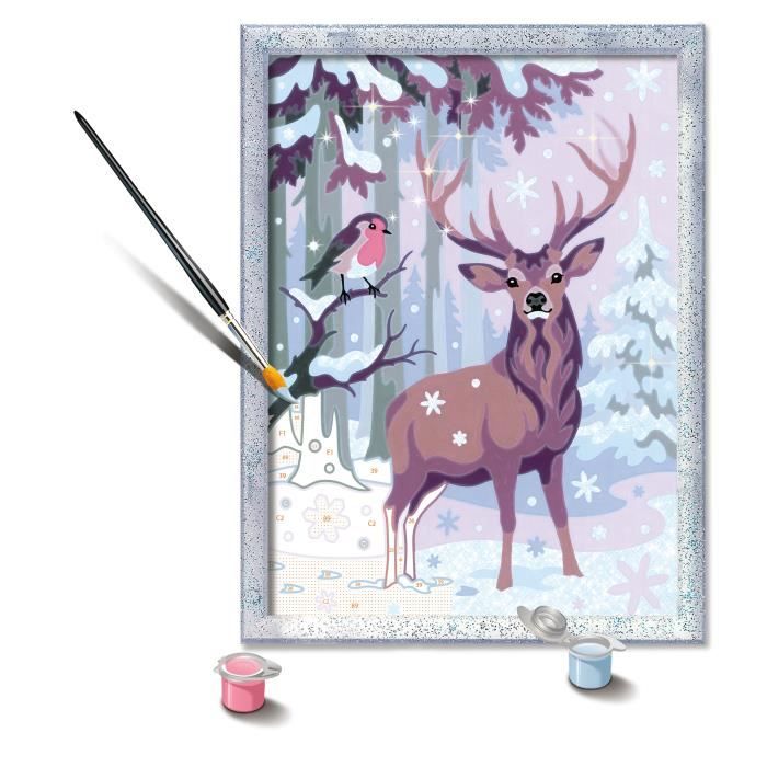 CreArt Kids 18x24cm Cerf romantique, Kit de peinture par numéros Numéro d'Art, Des 9 ans, 25831, Ravensburger