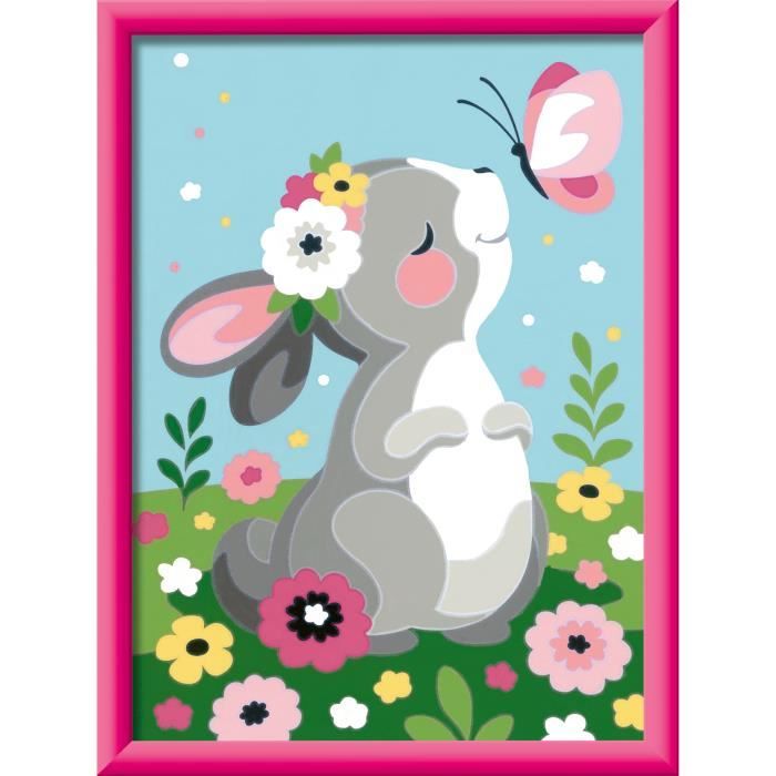 CreArt Kids 18x24cm Lapin et papillon, Kit de peinture par numéros Numéro d'Art, Des 7 ans, 25836, Ravensburger