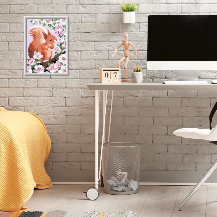 CreArt Kids 18x24cm Écureuil au printemps, Kit de peinture par numéros Numéro d'Art, Des 9 ans, 25837, Ravensburger