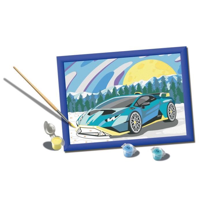 CreArt Kids 18x24cm Lamborghini, Kit de peinture par numéros Numéro d'Art, Des 7 ans, 25842, Ravensburger