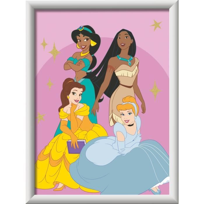 CreArt Kids 18x24cm Disney Princess, Kit de peinture par numéros Numéro d'Art, Des 7 ans, 25843, Ravensburger