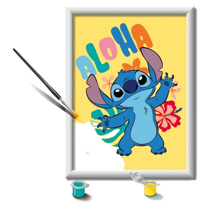 CreArt Kids 18x24cm Stitch, Kit de peinture par numéros Numéro d'Art, Des 7 ans, 25844, Ravensburger