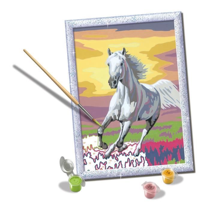 CreArt Kids 18x24cm Cheval dans le pré, Kit de peinture par numéros Numéro d'Art, Dčs 7 ans, 25845, Ravensburger
