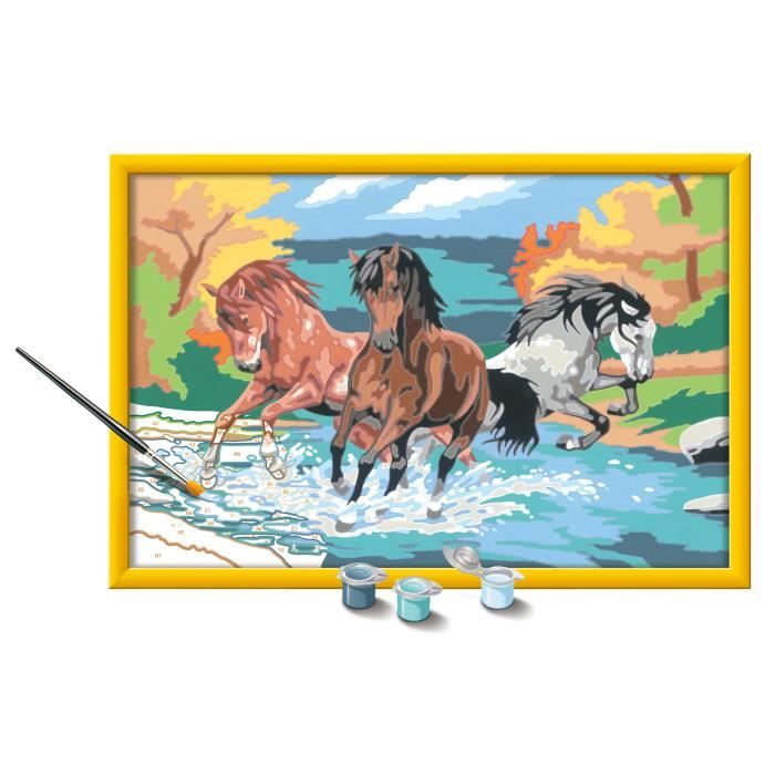 CreArt Kids 31x21cm Horde de chevaux, Kit de peinture par numéros Numéro d'Art, Des 9 ans, 25846, Ravensburger