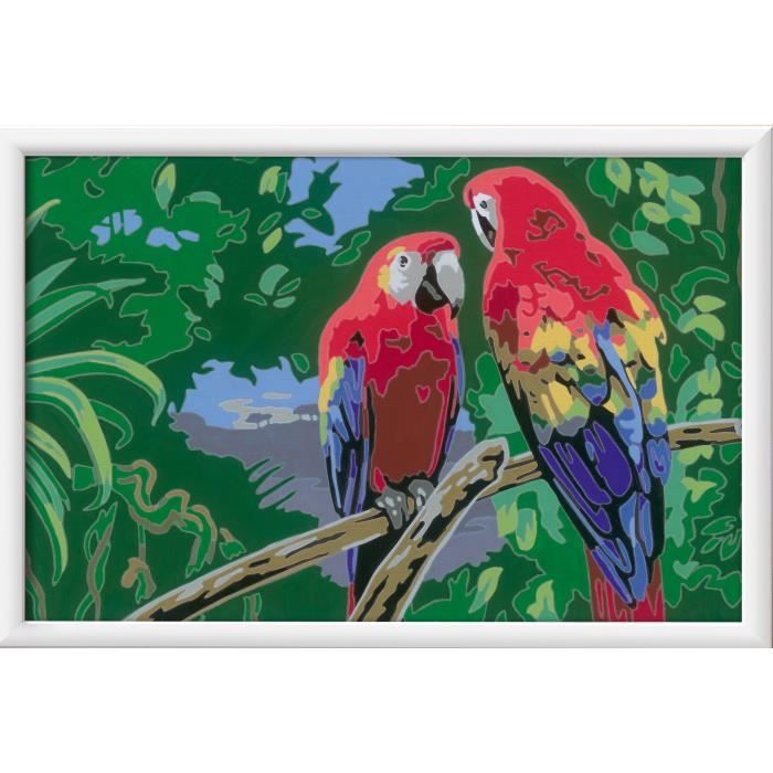 CreArt Kids 31x21cm Perroquets, Kit de peinture par numéros Numéro d'Art, Des 7 ans, 25854, Ravensburger