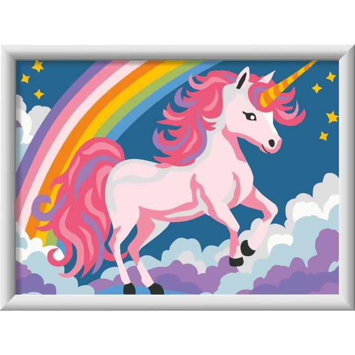 CreArt Kids 18x24cm Licorne Néon, Kit de peinture par numéros Numéro d'Art, Des 7 ans, 25904, Ravensburger