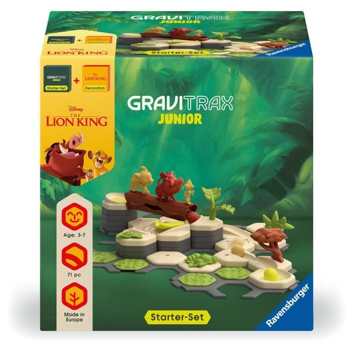 Gravitrax Junior Starter Set Le Roi Lion, Circuits de billes, 71 pieces, Des 3 ans, 73437, Ravensburger