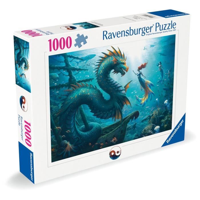 Puzzle 1000 pieces Dragon, sirene et tortues des profondeurs, des 14 ans, Monstre, 12001434, Ravensburger