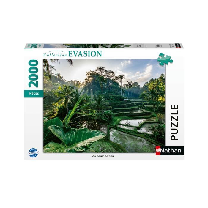 Puzzle 2000 pieces Au coeur de Bali, Adultes et enfants des 14 ans, Collection Évasion, 12001518, Nathan