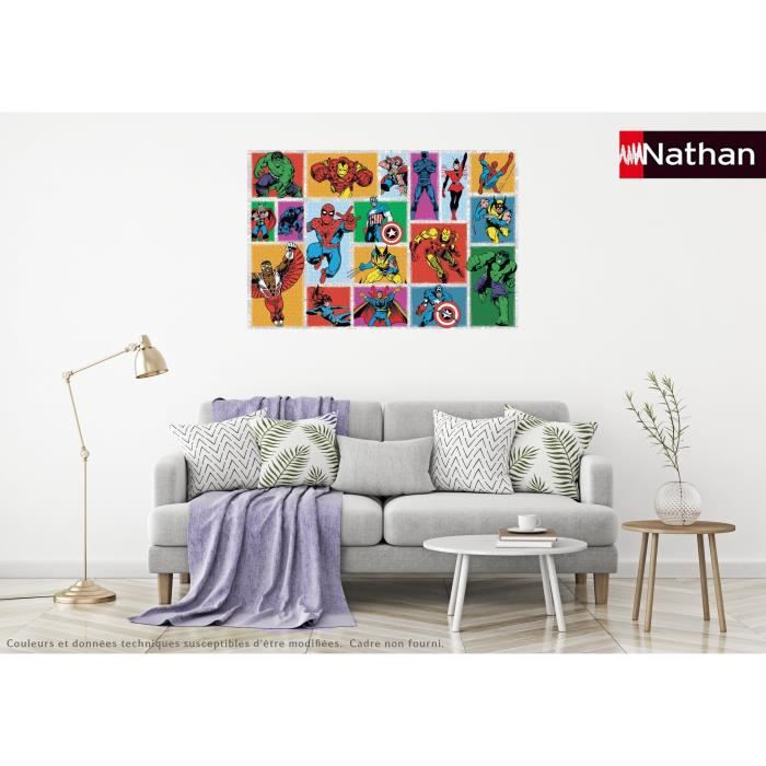 Puzzle 3000 pieces Retro Marvel, Adultes et enfants des 14 ans, Puzzle de qualité supérieure, Collection Mes Héros, 12001549, Nathan