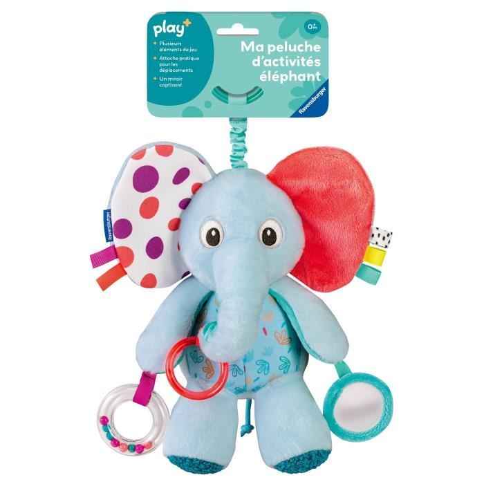 Ravensburger play+, Ma peluche d'activitÈs - ElÈphant , 0-12 mois, Premier ‚ge, bÈbÈ