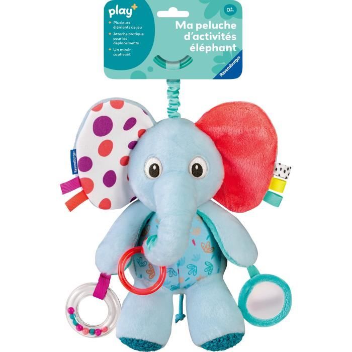 Ravensburger play+, Ma peluche d'activitÈs - ElÈphant , 0-12 mois, Premier ‚ge, bÈbÈ