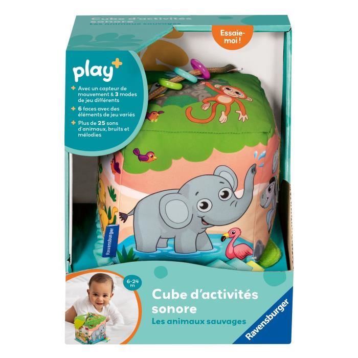 Ravensburger play+, Cube d'activitÈs sonore - Les animaux sauvages , 0-12 mois, Premier ‚ge, bÈbÈ