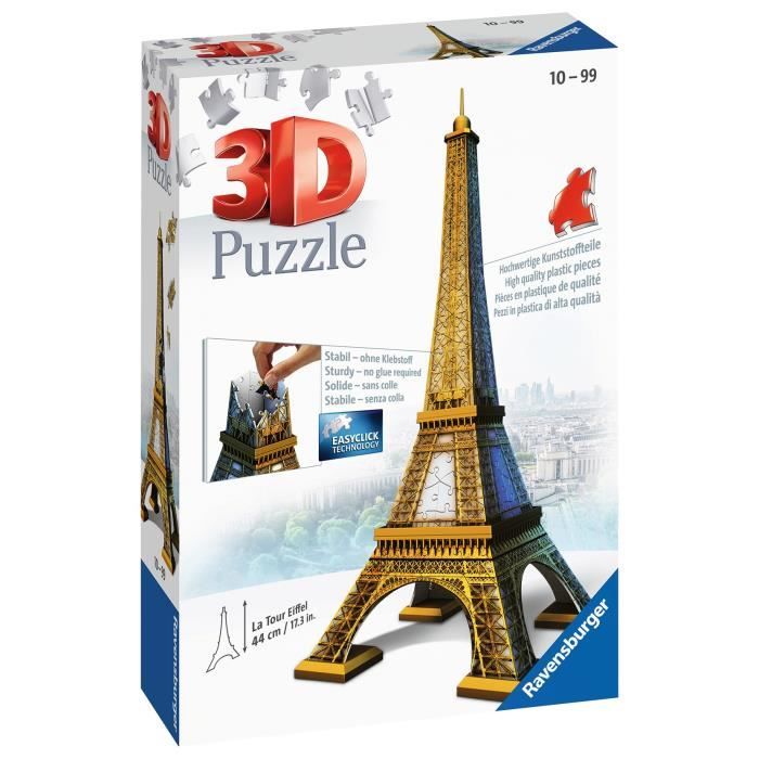 Puzzle 3D Tour Eiffel - Ravensburger - 216 pieces - sans colle - Architecture et monument