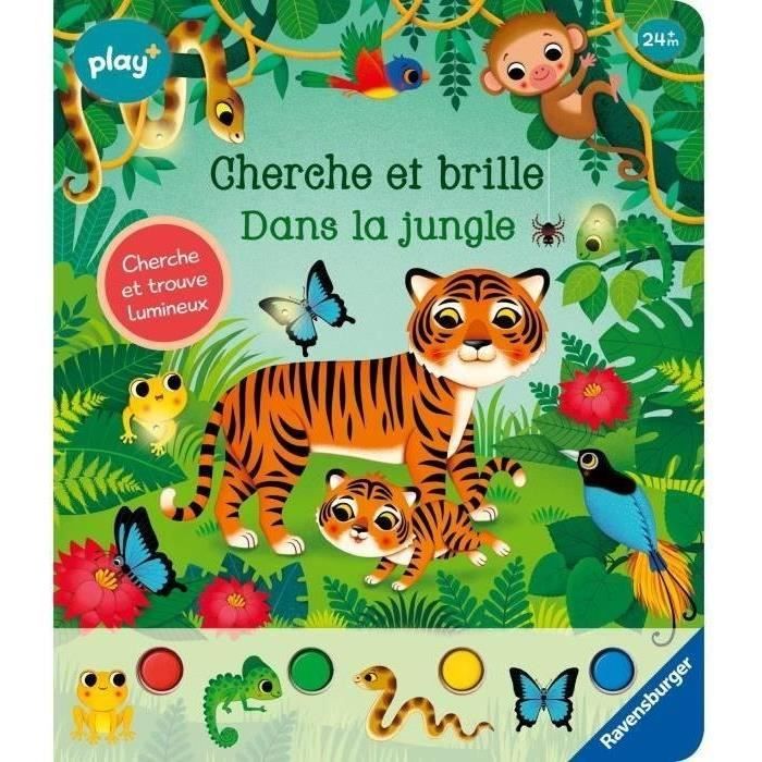 Ravensburger play+, Cherche et brille - Dans la jungle, Livre, Premier ‚ge, bÈbÈ