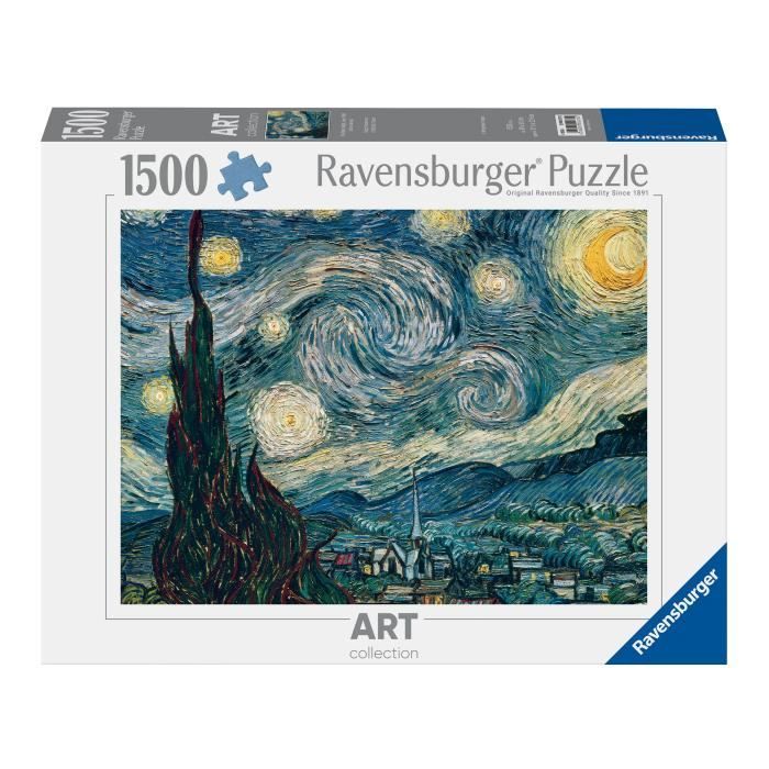 Puzzles - Puzzle 1500 pieces Ravensburger, Vincent Van Gogh: La Nuit Étoilée (80x60cm)