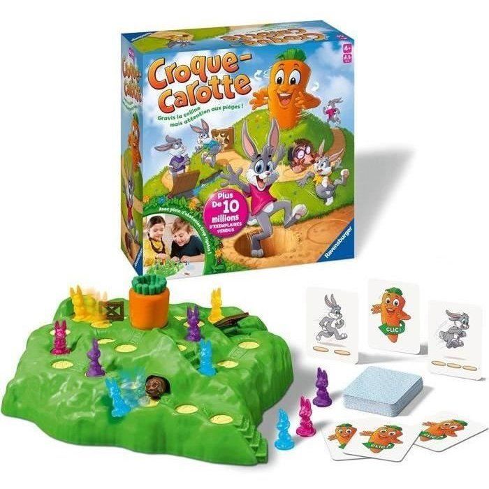 Croque Carotte, Jeu de parcours rigolo pour enfant, 2 ŗ 4 joueurs, Ravensburger, 22223, DŤs 4 ans