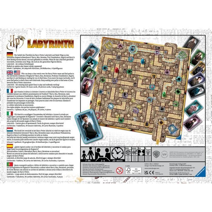 Labyrinthe Harry Potter, Jeu de société, Chasse au trésor dans un labyrinthe en mouvement, Des 7 ans, Ravensburger