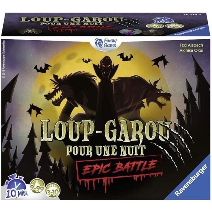 Loup-Garou pour une Nuit - Epic Battle - Ravensburger - Jeu d'ambiance Enfants et Adultes - Jeu de rôle - 3 a 10 joueurs des 9 ans