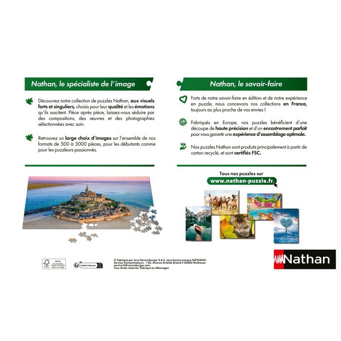 Nathan-Puzzle 3000 pieces Dans les rues de Paris-des 14 ans-Pz qualité supérieure-Encastrement parfait-Collection Nostalgie-12001870