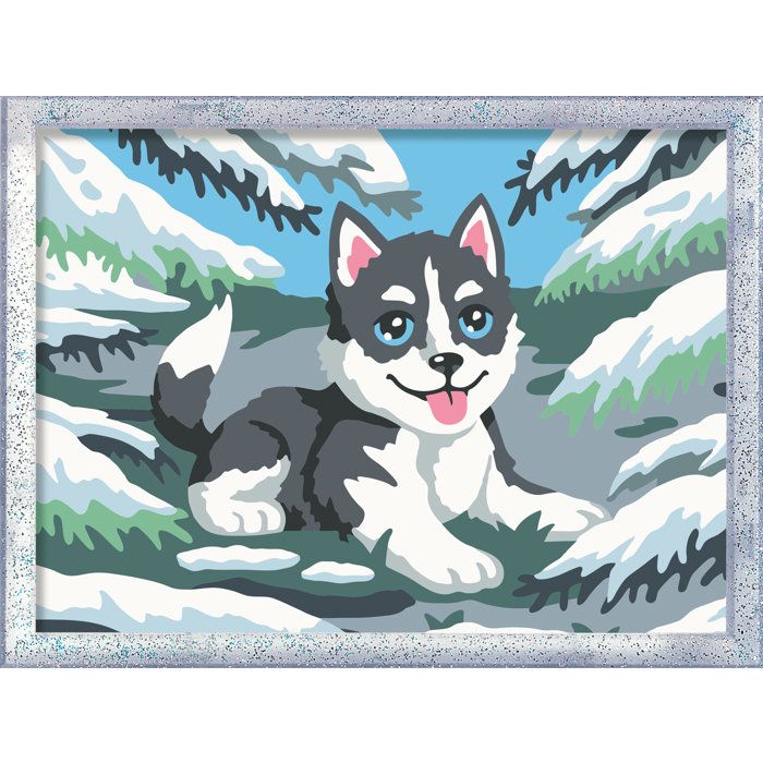 Ravensburger – CreArt Kids 18x24cm – Numéro d'Art – Huski neige – Kit de peinture par numéros – Des 7 ans – 12023226