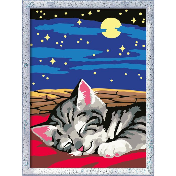 Ravensburger – CreArt Kids 18x24cm – Numéro d'Art – Chat reve – Kit de peinture par numéros – Des 7 ans – 12023227