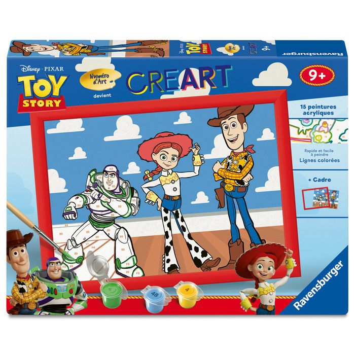 Ravensburger – CreArt Kids 18x24cm – Numéro d'Art – Toy Story – Kit de peinture par numéros – Des 9 ans – 12023347